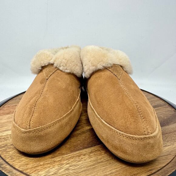 Acorn Oh Ewe Bootie Slippers Women's Brown Suede Sheepskin Size 10 - Picture 2 of 11